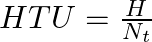 HTU = \frac{H}{{N}_{t}}